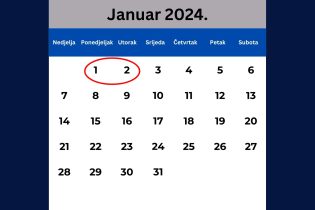 Neradni dani 1. i 2. januar 2024. godine