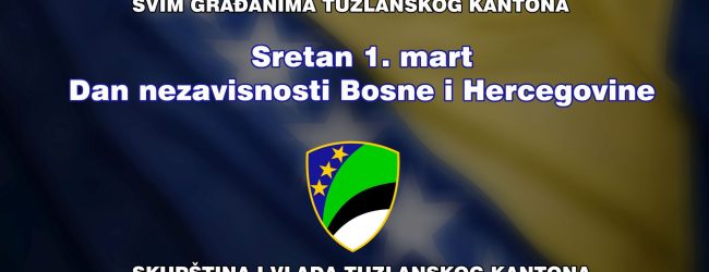 Premijer Tuzlanskog kantona Irfan Halilagić uputio čestitku povodom Dana nezavisnosti BiH