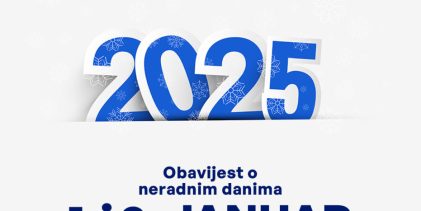 Povodom Nove 2025. godine neradni dani u Federaciji BiH su 1. i 2. januar