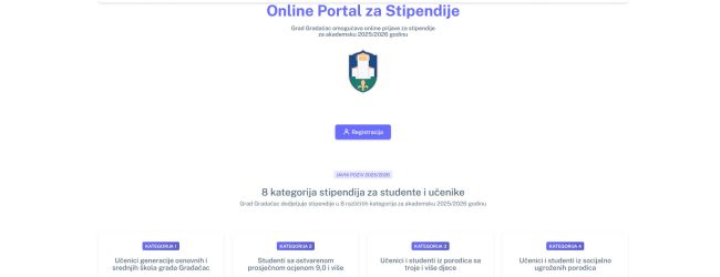 Prijave na Konkurs putem digitalne platforme eStipendije Gradačac